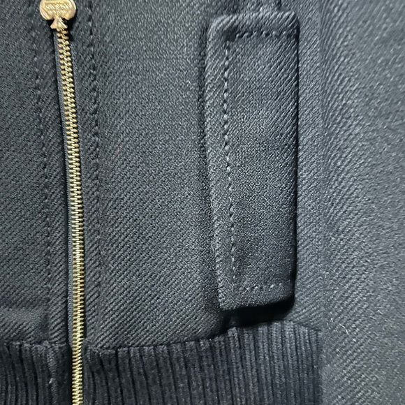 Kate Spade Trina Brown Faux Fur Black Bomber Jacket Gold Classic OldMoney - Picture 5 of 10